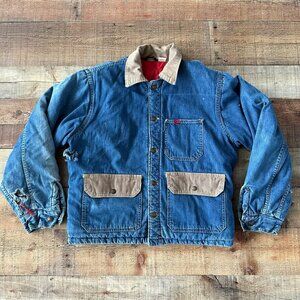 70’s Vintage Big Smith Denim Quilted Jacket with Corduroy Details -L